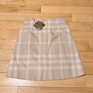 Burberry Beige Check A-Line Skirt